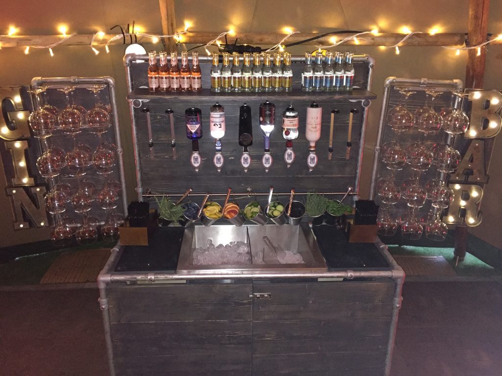 Our portable gin bar called into action for a private party in Surrey