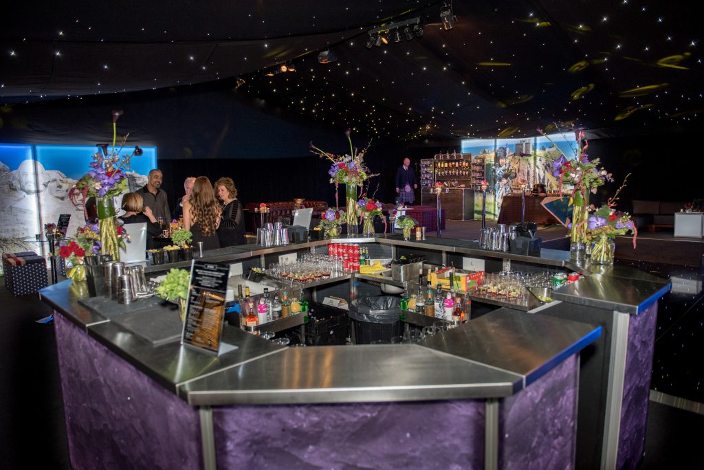 Our LED circular island bar hire for this private Surrey event Ace