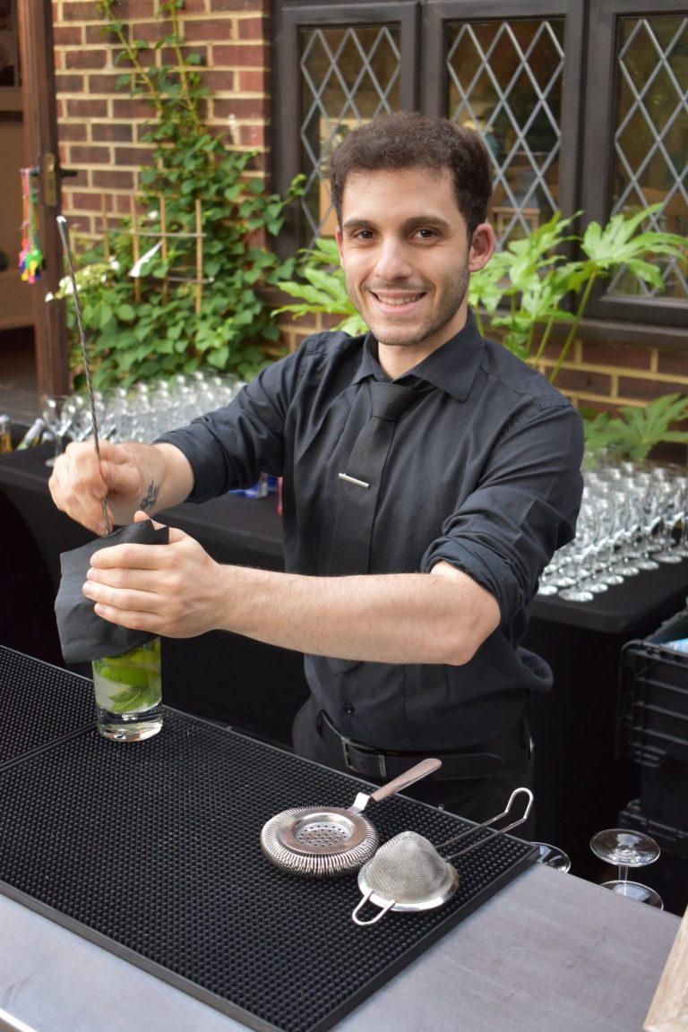 A garden cocktail party in Radlett, featuring our log fronted mobile