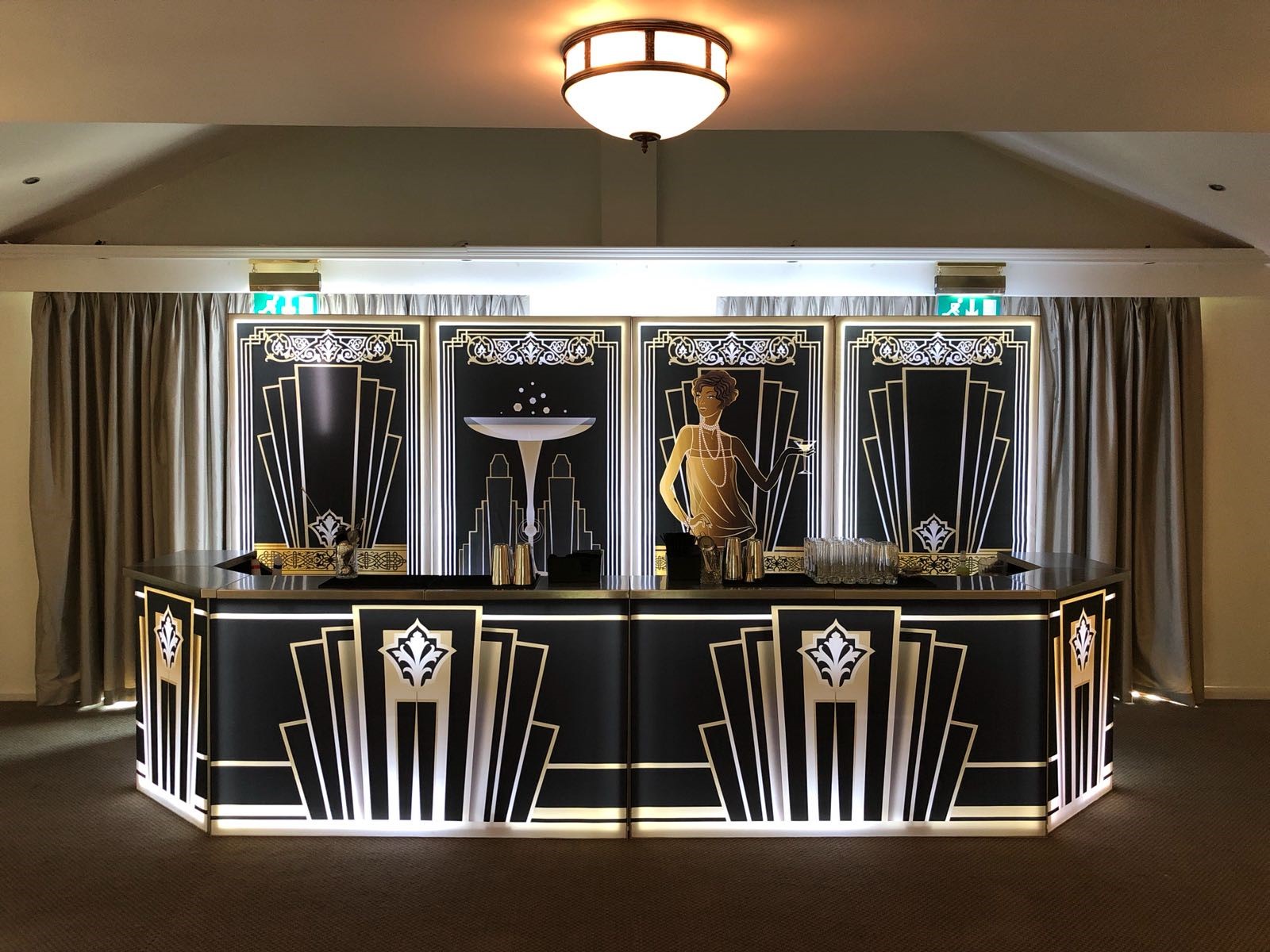 Art Deco style mobile cocktail bar