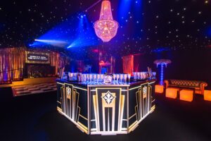 Glamourous art deco style indoor cocktail bar