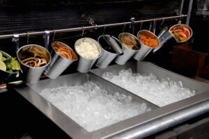 Rum bar ice  and garnishes