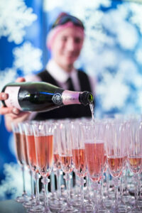 Champagne cocktails for office Christmas parties.