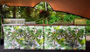 Tropical themed wedding bar hire